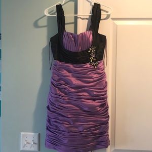 Purple and Black Dave and Johnny Prom Dress
